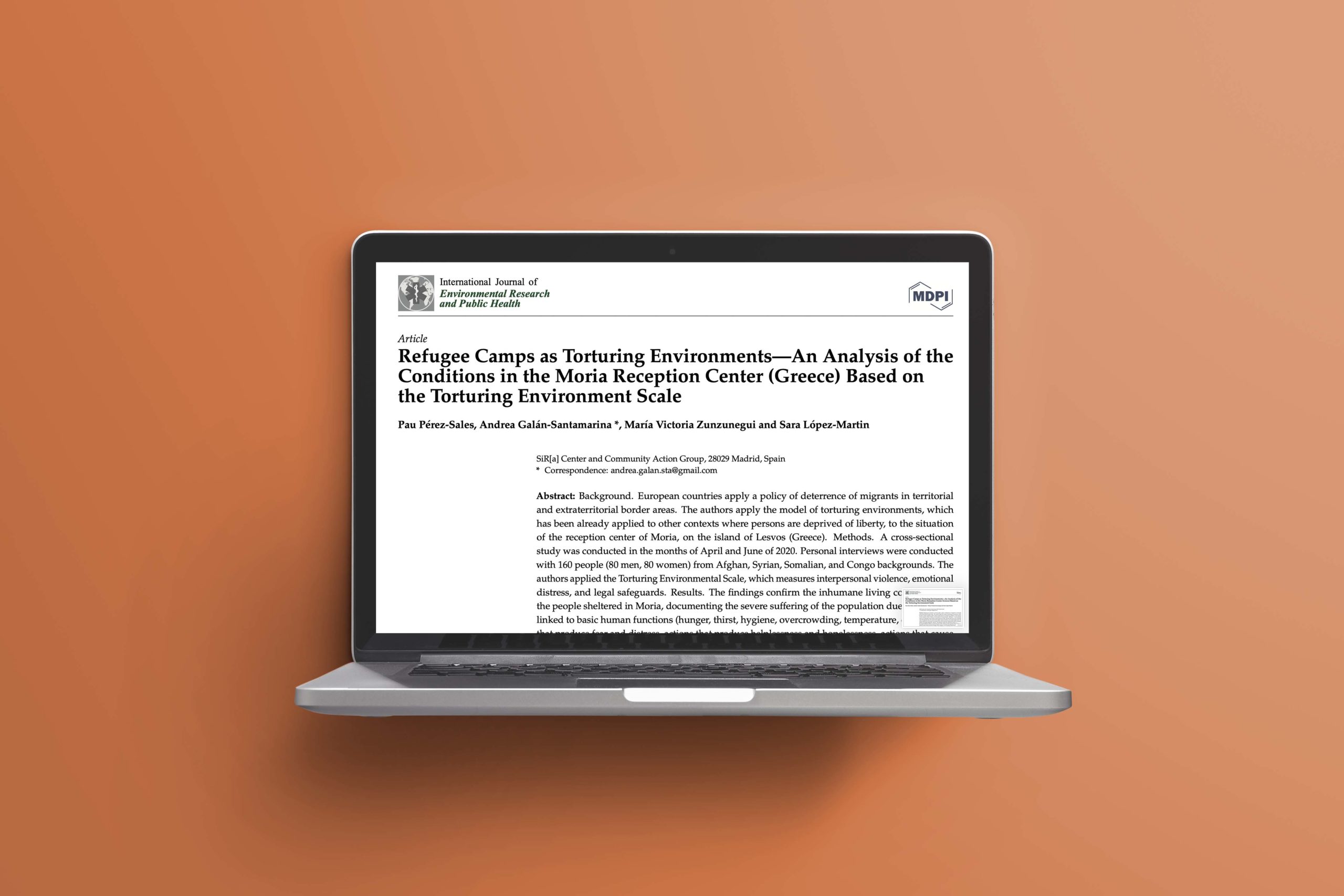 Refugee Camps as Torturing Environments—An Analysis of the Conditions in the Moria Reception Center (Greece) Based on the Torturing Environment Scale